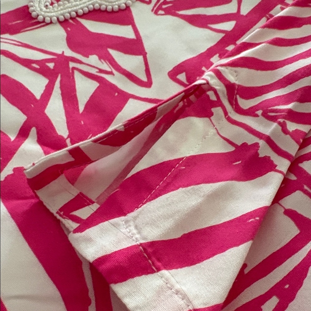 Lilly Pulitzer NWT Sz L Julianna Pink & White Yacht Beaded Dress - Picture 2 of 5